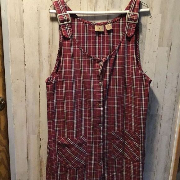 Dress overall ￼style plaid By Mountain Lake, size petit, XL - Picture 1 of 9